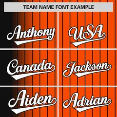 Orange Black Gradient Pinstripe Varsity Full-Snap Letterman Jacket 3