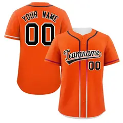 Orange Black Gradient Ribbed Authentic Baseball Jersey 1