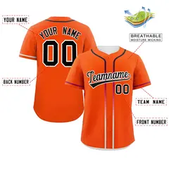 Orange Black Gradient Ribbed Authentic Baseball Jersey 2