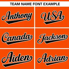 Orange Black Gradient Ribbed Authentic Baseball Jersey 3