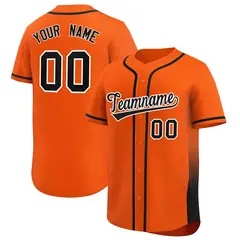 Orange Black Gradient Side Authentic Baseball Jersey 1