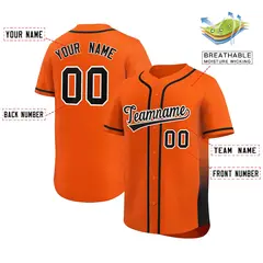 Orange Black Gradient Side Authentic Baseball Jersey 2