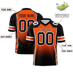 Orange Black Gradient Side Pattern Authentic Football Jersey 2