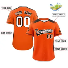 Orange Black Gradient Side Star Pattern Baseball Jersey 2