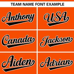 Orange Black Gradient Side Star Pattern Baseball Jersey 3