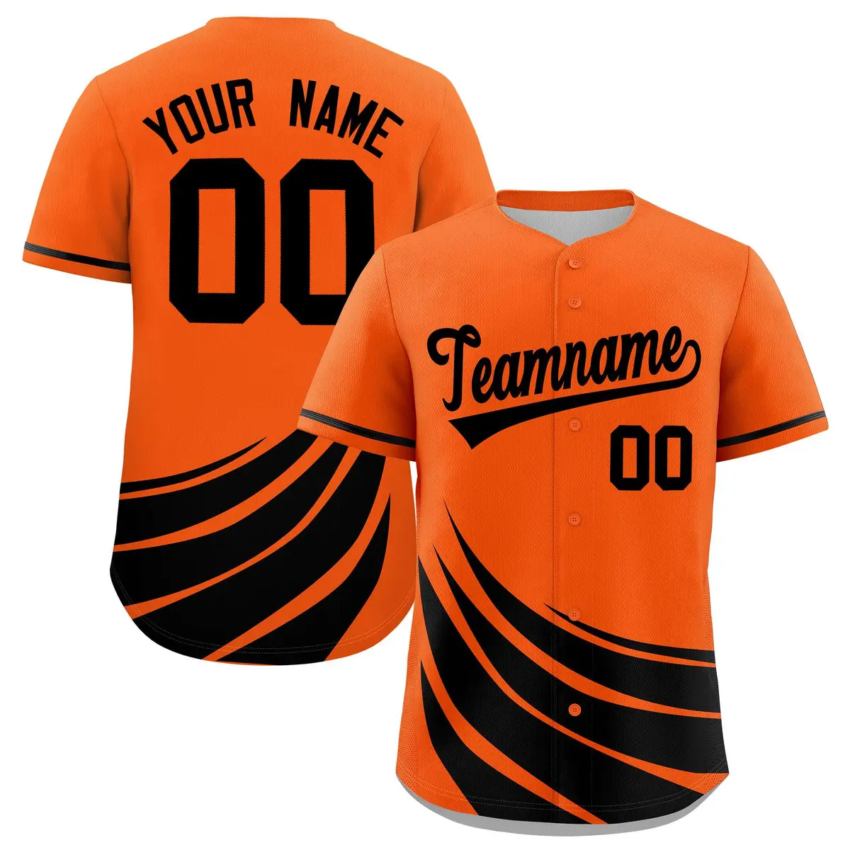 Orange Black Graffiti Wind Mark Baseball Jersey