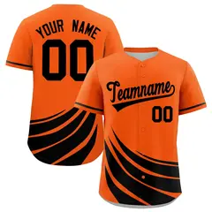 Orange Black Graffiti Wind Mark Baseball Jersey 1