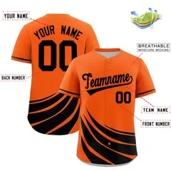 Orange Black Graffiti Wind Mark Baseball Jersey 2