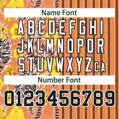 Orange Black Hawaii Tropical Flower Stripe Baseball Jersey 4
