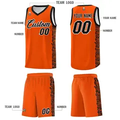 Orange Black Indians Pattern Basketball Uniform Jersey 5
