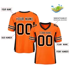 Orange Black Insert Color Mesh Authentic Football Jersey 2
