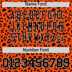 Orange Black Leopard Print Varsity Letterman Jacket Hoodie 6