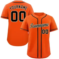 Orange Black-Old Gold Classic Authentic Baseball Jersey 1