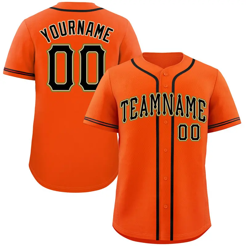 Orange Black-Old Gold Classic Authentic Baseball Jersey