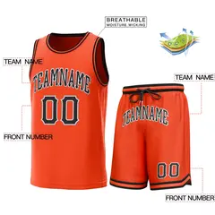 Orange Black-Orange Classic Sets Basketball Jersey 2