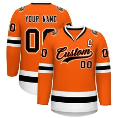 Orange Black Orange-White Classic Style Hockey Jersey