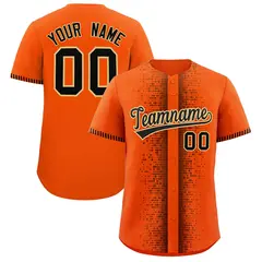Orange Black Phonetic Rhythm Authentic Baseball Jersey