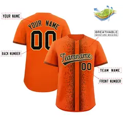 Orange Black Phonetic Rhythm Authentic Baseball Jersey 2
