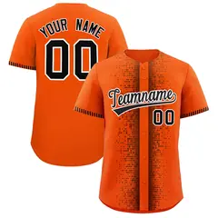 Orange Black Phonetic Rhythm Authentic Baseball Jersey 1