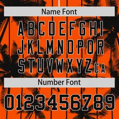 Orange Black Pinstripe Coconut Tree Baseball Jersey 4