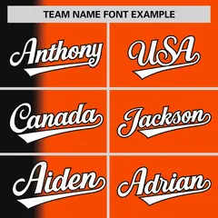 Orange Black Pinstripe Gradient Baseball Jersey 3