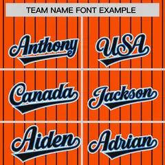 Orange Black Pinstripe Raglan Varsity Letterman Baseball Jacket 3