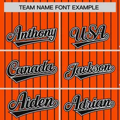 Orange Black Pinstripe Raglan Varsity Letterman Baseball Jacket 3