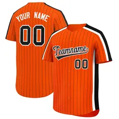 Orange Black Pinstripe Two-tone Authentic Baseball Jersey 1
