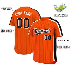 Orange Black Pinstripe Two-tone Authentic Baseball Jersey 2