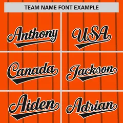 Orange Black Pinstripe Two-tone Authentic Baseball Jersey 3