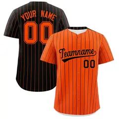 Orange Black Pinstripe Two-Tone Authentic Baseball Jersey