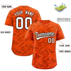 Orange Black Playboy Graffiti Pattern Baseball Jersey 2
