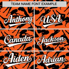 Orange Black Playboy Graffiti Pattern Baseball Jersey 3