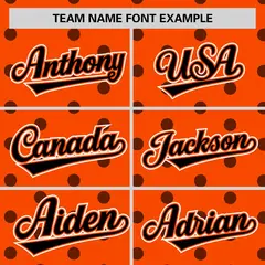 Orange Black Polka Dot Graffiti Authentic Baseball Jersey 3