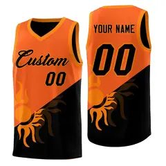 Orange Black Radiant Sun Two Tone Basketball Jersey 1