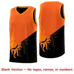 Orange Black Radiant Sun Two Tone Basketball Jersey 2