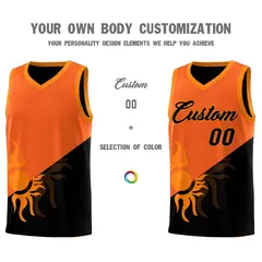 Orange Black Radiant Sun Two Tone Basketball Jersey 4