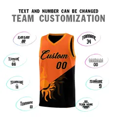 Orange Black Radiant Sun Two Tone Basketball Jersey 5