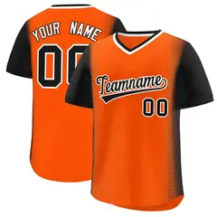 Orange Black Raglan Pullover Authentic Baseball Jersey 1