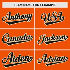 Orange Black Raglan Sleeves Authentic Baseball Jersey 3