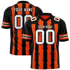 Orange Black Razr Stripe Graffiti Flag Football Jersey