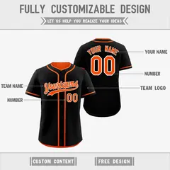 Orange Black Reversible Baseball Jersey Moisture-Wicking 3