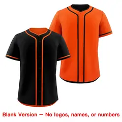 Orange Black Reversible Baseball Jersey Moisture-Wicking 9