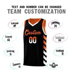 Orange Black Reversible Basketball Kits - Side Arrow Black White Gradient 4