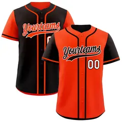 Orange Black Reversible Raglan Baseball Jersey