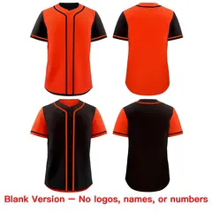 Orange Black Reversible Raglan Baseball Jersey 9