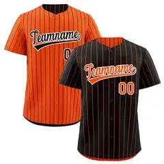 Orange Black Reversible Stripe Baseball Jersey