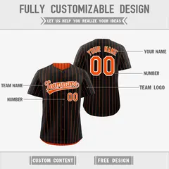 Orange Black Reversible Stripe Baseball Jersey 3