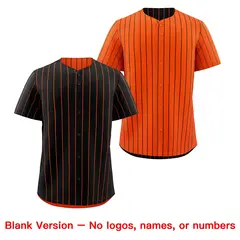 Orange Black Reversible Stripe Baseball Jersey 8