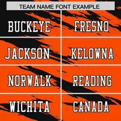 Orange Black Scratch Pattern Authentic Football Jersey 3